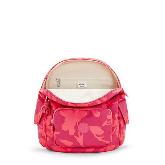 Kipling City Pack Small Printed Backpacks Coral Print | CA 1517GS